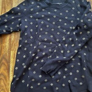 LOFT Dark Blue Knit with Metallic Accents